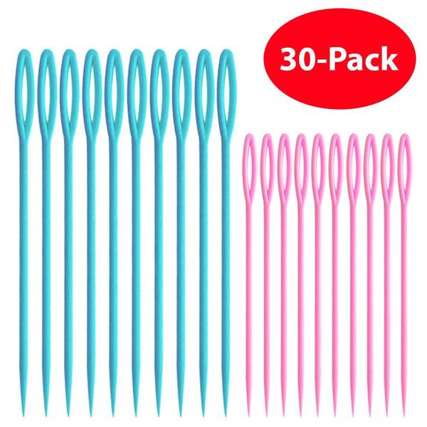 Hawwwy 30-pack Plastic Sewing Needles Safety Needle for Crochet, Knitting,  Yarn, Tapestry, Thread, Large Eye, Darning Needles Perfect for Kids Sewing  Education Crafts (30 Pack - 2 Sizes Included)